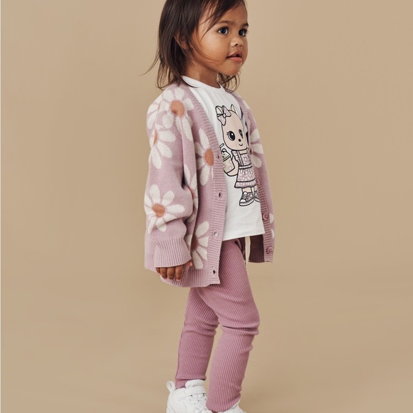 Huxbaby Lilac Daisy Knit Cardigan, Size 6yo - Picture 9 of 9